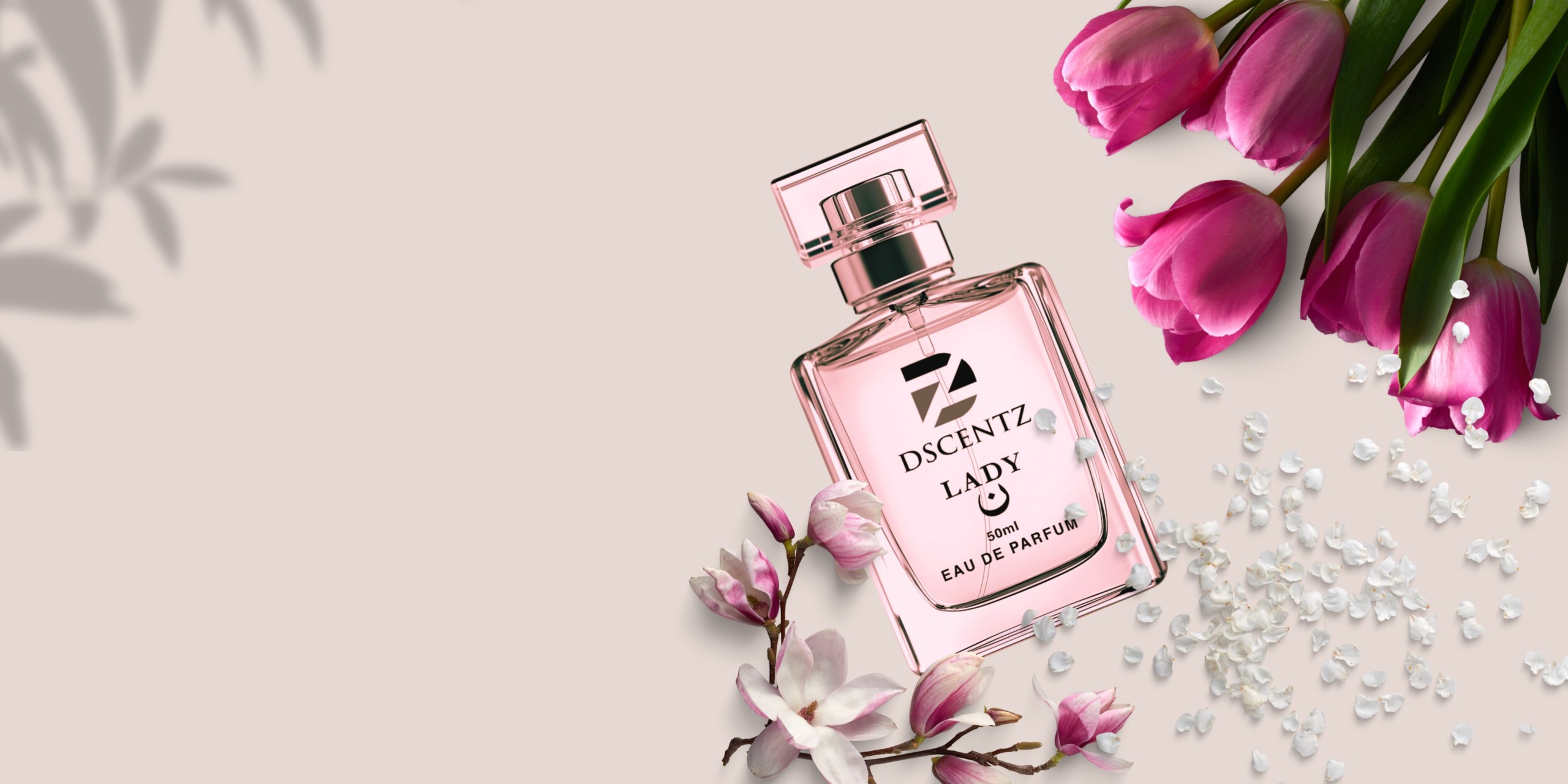 Bone Pink Luxury Premium Isolated Parfum Banner Landscape